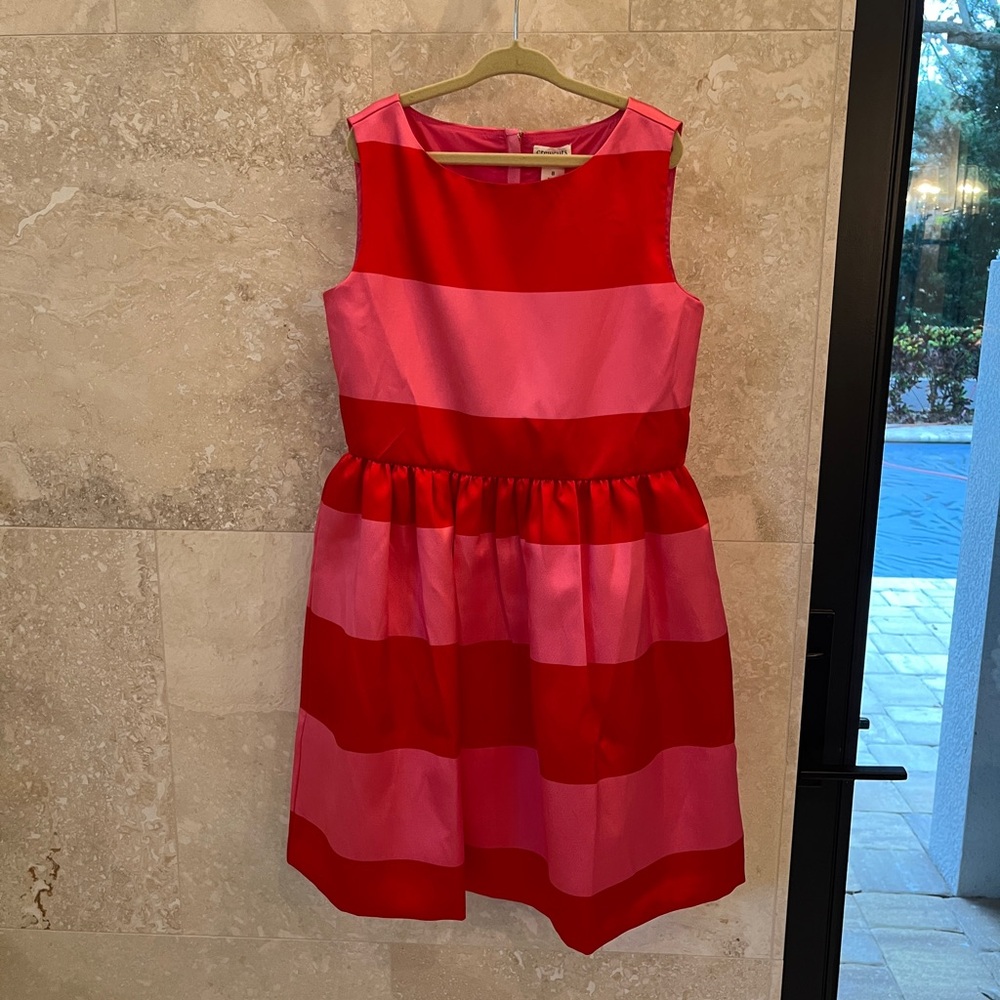 NWOT girls taffeta striped dress Sz 8